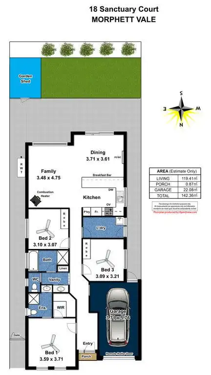 Floorplan of Homely house listing, 18 Sanctuary Court, Morphett Vale SA 5162