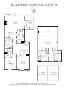 Floorplan of Homely apartment listing, 58/1 Wellington Crescent, East Melbourne VIC 3002