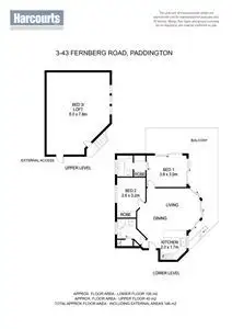 Floorplan of Homely apartment listing, 3/43 Fernberg Road, Paddington QLD 4064