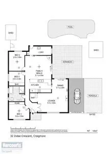 Floorplan of Homely house listing, 32 Indee Crescent, Craigmore SA 5114