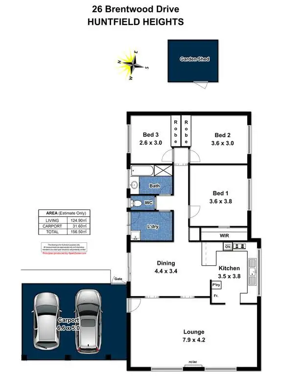 Floorplan of Homely house listing, 26 Brentwood Drive, Huntfield Heights SA 5163