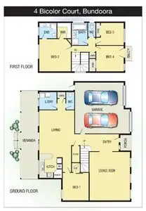 Floorplan of Homely townhouse listing, 4 Bicolor Court, Bundoora VIC 3083