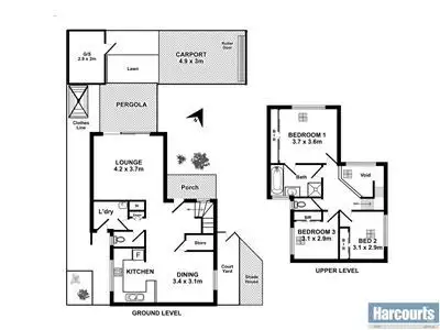 Floorplan of Homely townhouse listing, 2/7 Kearnes Road, Oaklands Park SA 5046