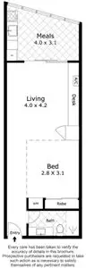 Floorplan of Homely apartment listing, 506w/565 Flinders Street, Melbourne (CBD) VIC