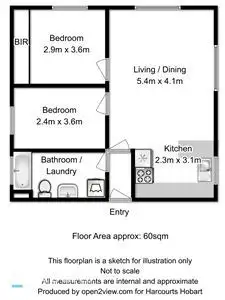 Floorplan of Homely apartment listing, 15/8 Allison Street, West Hobart TAS 7000
