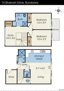 Floorplan of Homely house listing, 14 Silverash Drive, Bundoora VIC 3083