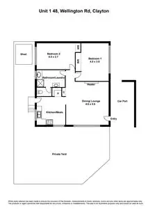 Floorplan of Homely unit listing, 1/48 Wellington Road, Clayton VIC 3168