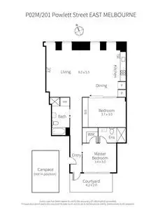 Floorplan of Homely apartment listing, P02M/201 Powlett Street, East Melbourne VIC 3002
