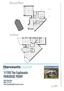 Floorplan of Homely semi-detached listing, 1/150 The Esplanade, Paradise Point QLD 4216