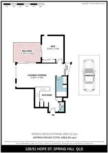 Floorplan of Homely apartment listing, 128/51 Hope Street, Spring Hill QLD 4000
