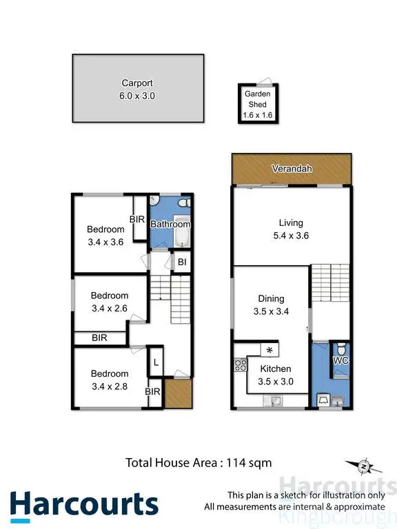 Floorplan of Homely unit listing, 2/14 Pearl Place, Blackmans Bay TAS 7052
