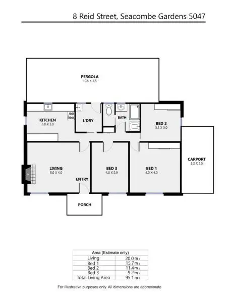 Floorplan of Homely house listing, 8 Reid Street, Seacombe Gardens SA 5047