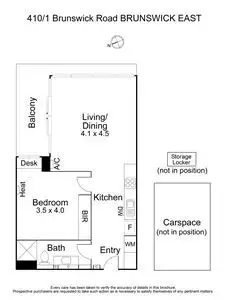 Floorplan of Homely apartment listing, 410/1 Brunswick Road, Brunswick East VIC 3057