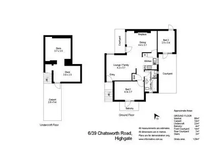 Floorplan of Homely apartment listing, 6/39 Chatsworth Road, Highgate WA 6003