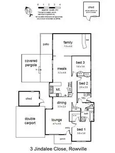 Floorplan of Homely house listing, 3 Jindalee Close, Rowville VIC 3178