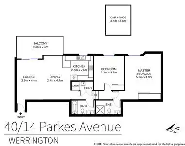 Floorplan of Homely apartment listing, 40/14-20 Parkes Avenue, Werrington NSW 2747