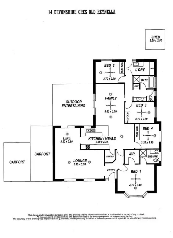 Floorplan of Homely house listing, 14 Devonshire Cres, Old Reynella SA 5161