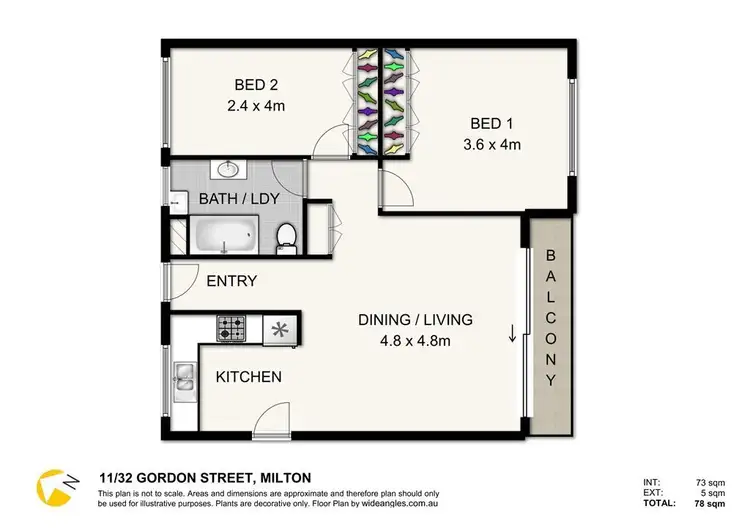 Floorplan of Homely unit listing, 11/32 Gordon Street, Milton QLD 4064