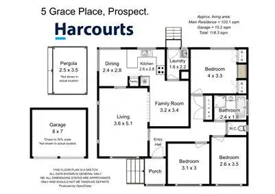 Floorplan of Homely house listing, 5 Grace Place, Prospect TAS 7250