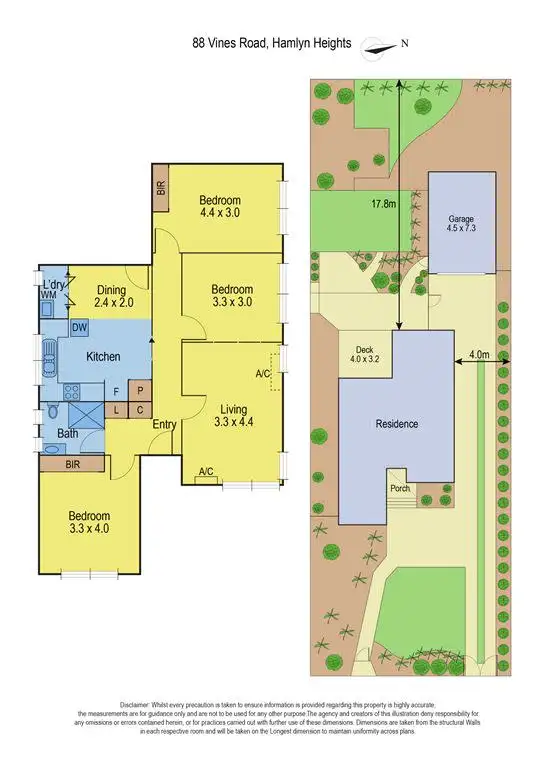 Floorplan of Homely house listing, 88 Vines Road, Hamlyn Heights VIC 3215