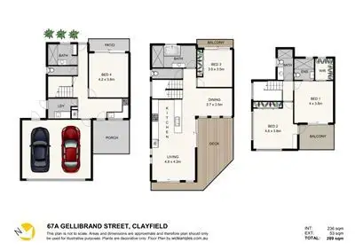 Floorplan of Homely townhouse listing, 67A Gellibrand Street, Clayfield QLD 4011