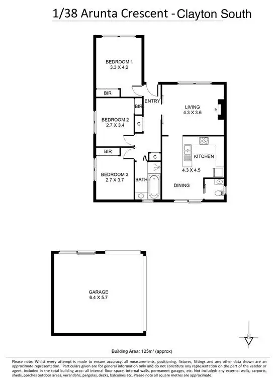 Floorplan of Homely unit listing, 1/38 Arunta Crescent, Clayton South VIC 3169