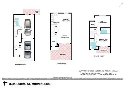 Floorplan of Homely townhouse listing, 3/31 Burrai Street, Morningside QLD 4170