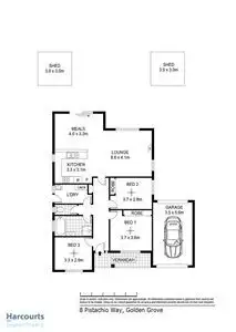 Floorplan of Homely house listing, 8 Pistachio Way, Golden Grove SA 5125