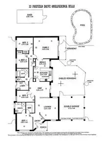 Floorplan of Homely house listing, 32 Foxfield Drive, Onkaparinga Hills SA 5163