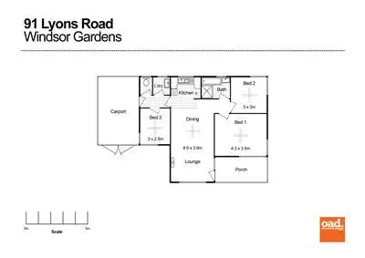 Floorplan of Homely house listing, 91 Lyons Road, Windsor Gardens SA 5087