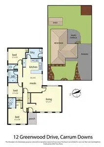 Floorplan of Homely house listing, 12 Greenwood Drive, Carrum Downs VIC 3201