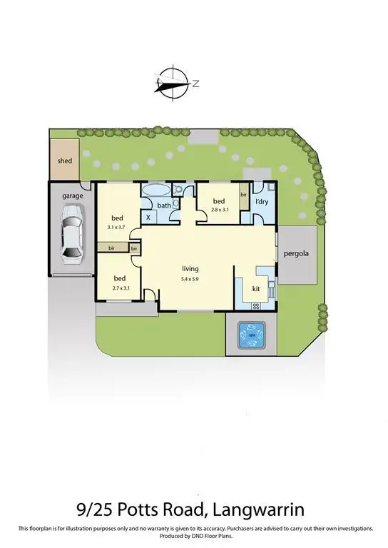 Floorplan of Homely unit listing, 9/25 Potts Road, Langwarrin VIC 3910