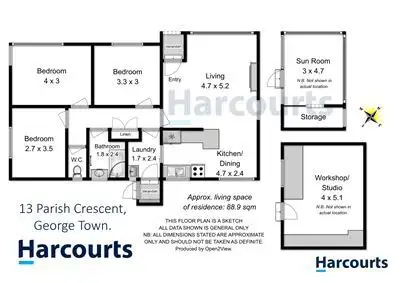 Floorplan of Homely house listing, 13 Parish Crescent, George Town TAS 7253