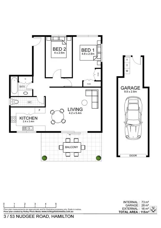 Floorplan of Homely unit listing, 3/53 Nudgee Road, Hamilton QLD 4007