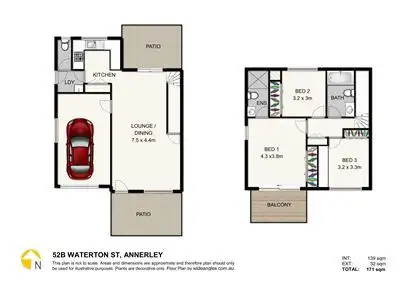 Floorplan of Homely townhouse listing, 52B Waterton Street, Annerley QLD 4103