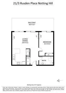 Floorplan of Homely apartment listing, 21/3 Rusden Place, Notting Hill VIC 3168