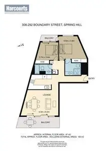 Floorplan of Homely unit listing, 308/292 Boundary Street, Spring Hill QLD 4000