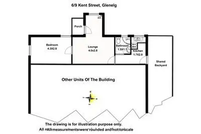 Floorplan of Homely unit listing, 6/9 Kent Street, Glenelg SA 5045
