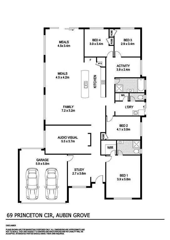 Floorplan of Homely house listing, 69 Princeton Cir, Aubin Grove WA 6164