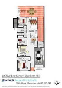 Floorplan of Homely semi-detached listing, 8 Olive Lee Street, Quakers Hill NSW 2763
