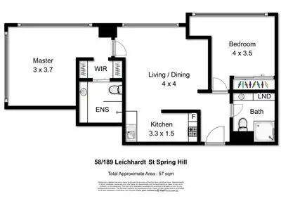 Floorplan of Homely unit listing, 58/189 Leichhardt Street, Spring Hill QLD 4000
