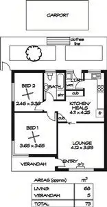 Floorplan of Homely unit listing, 1/57 Kyre Avenue, Kingswood SA 5062