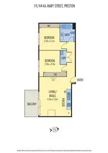 Floorplan of Homely unit listing, 19/44-46 Mary Street, Preston VIC 3072