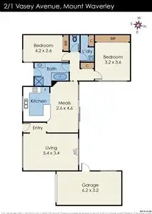 Floorplan of Homely unit listing, 2/1 Vasey Avenue, Mount Waverley VIC 3149