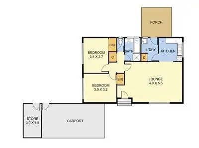 Floorplan of Homely unit listing, 1/36 Begonia Avenue, Bayswater VIC 3153