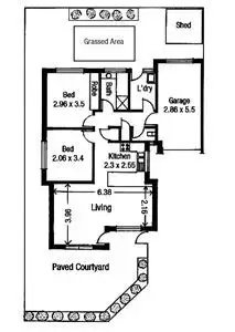 Floorplan of Homely unit listing, 2/18 Kent Road, Keswick SA 5035