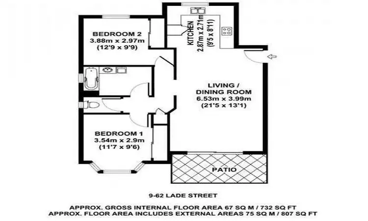 Floorplan of Homely unit listing, 9/62 Lade Street, Gaythorne QLD 4051