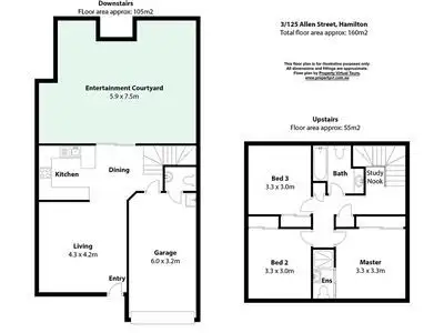 Floorplan of Homely townhouse listing, 3/125 Allen Street, Hamilton QLD 4007