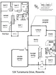 Floorplan of Homely house listing, 124 Turramurra Drive, Rowville VIC 3178