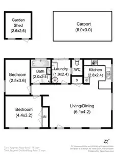 Floorplan of Homely unit listing, 1/13 Gourlay Street, Blackmans Bay TAS 7052